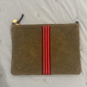 Clare V. Sac Bretelle - olive green suede